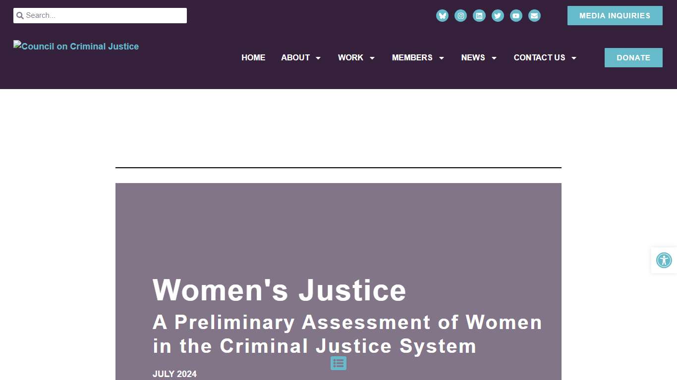 Women's Justice: A Preliminary Assessment of Women in the Criminal Justice System - Council on Criminal Justice